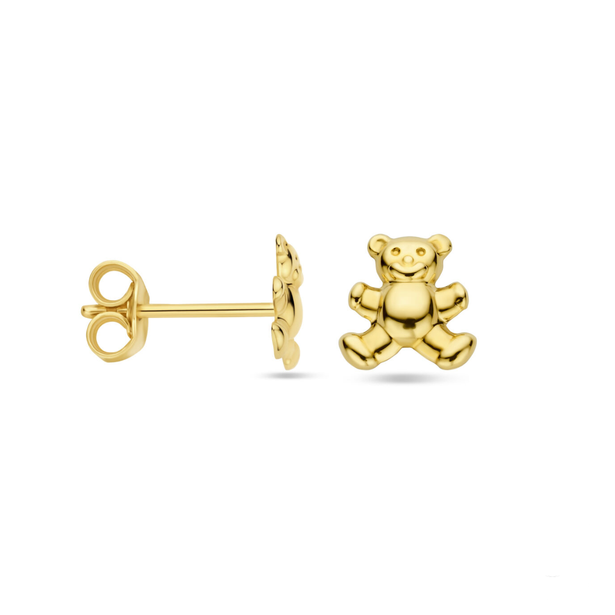 yellow gold stud earrings birds
