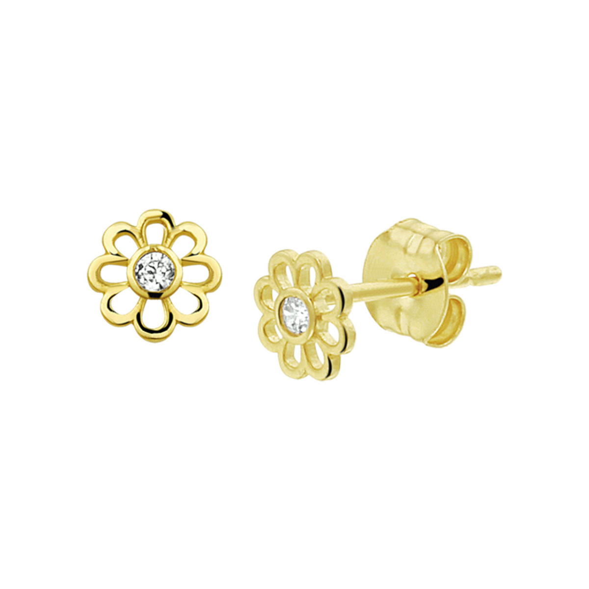 14 carat gold flower with Zirconia
