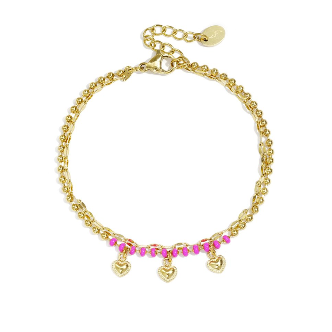 armbandje drie hartjes