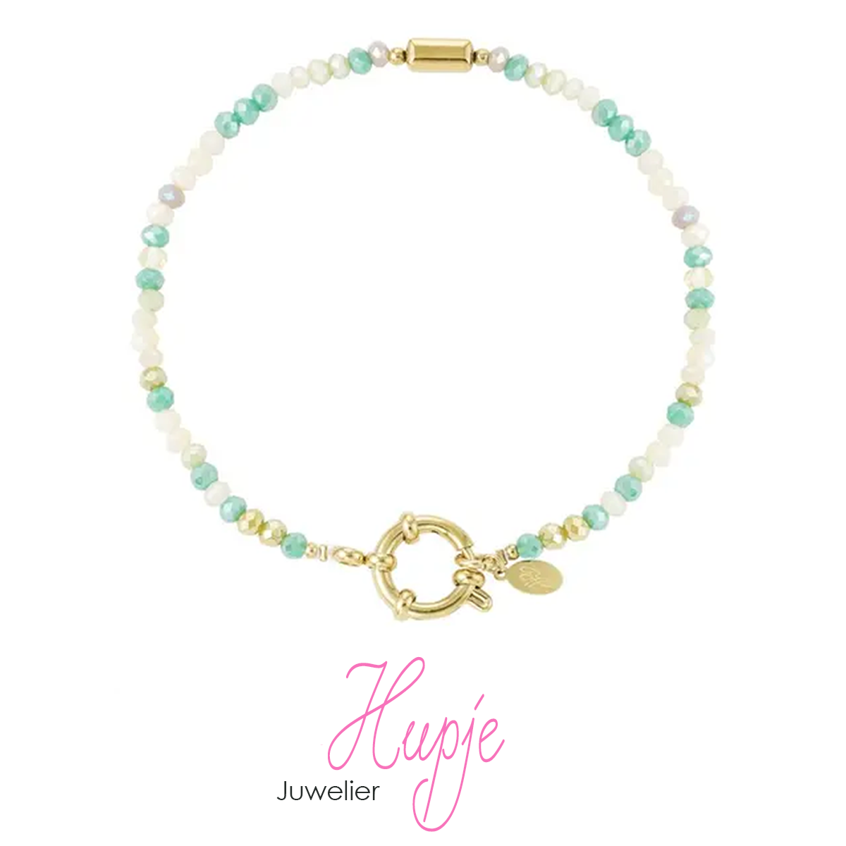 kralen armband love Green Gold