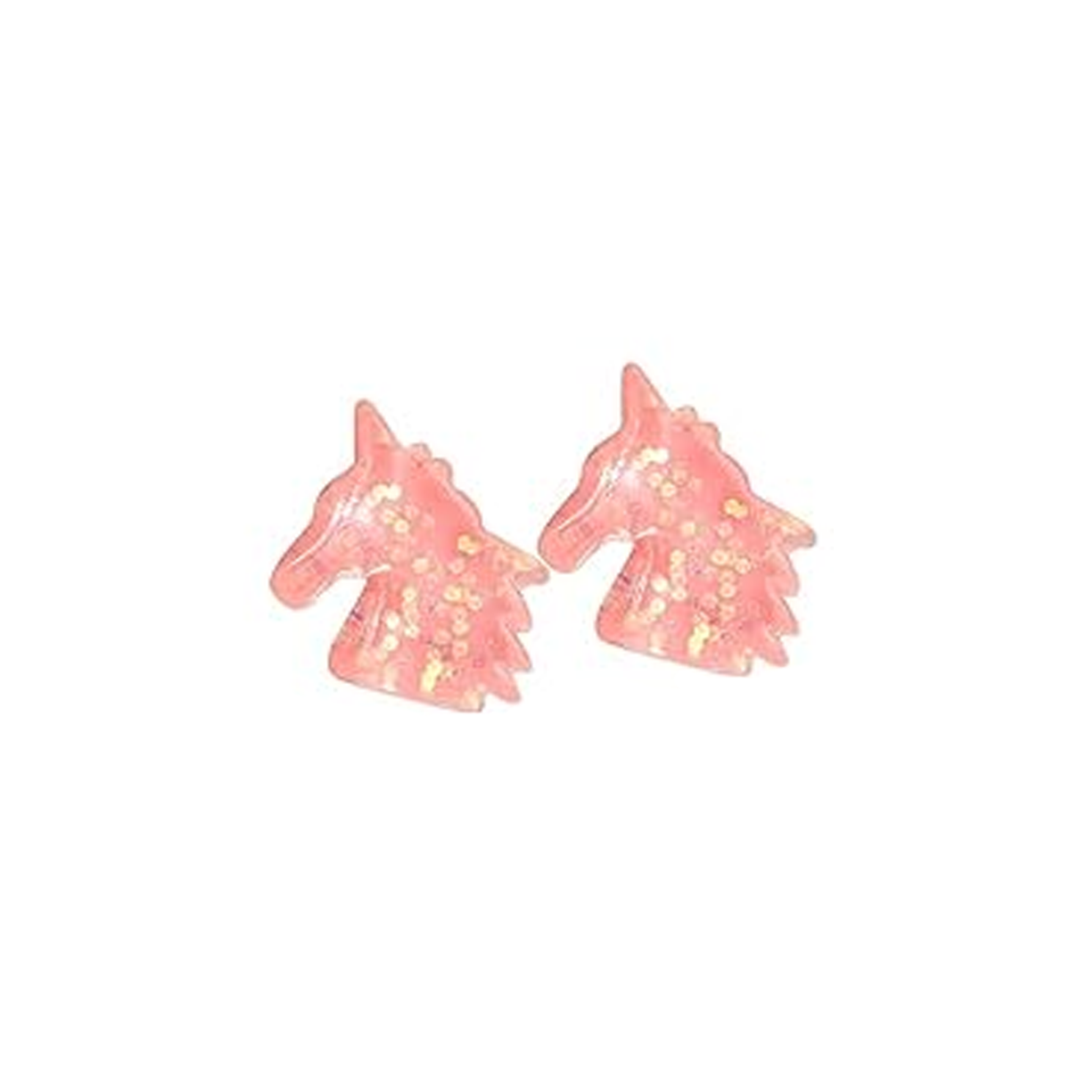 clipoorbellen eenhoorn zachtroze glitter