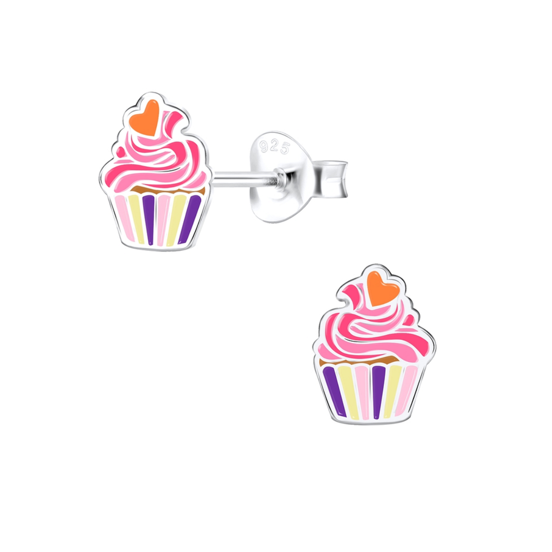 Silberne Kinderohrringe Cupcake
