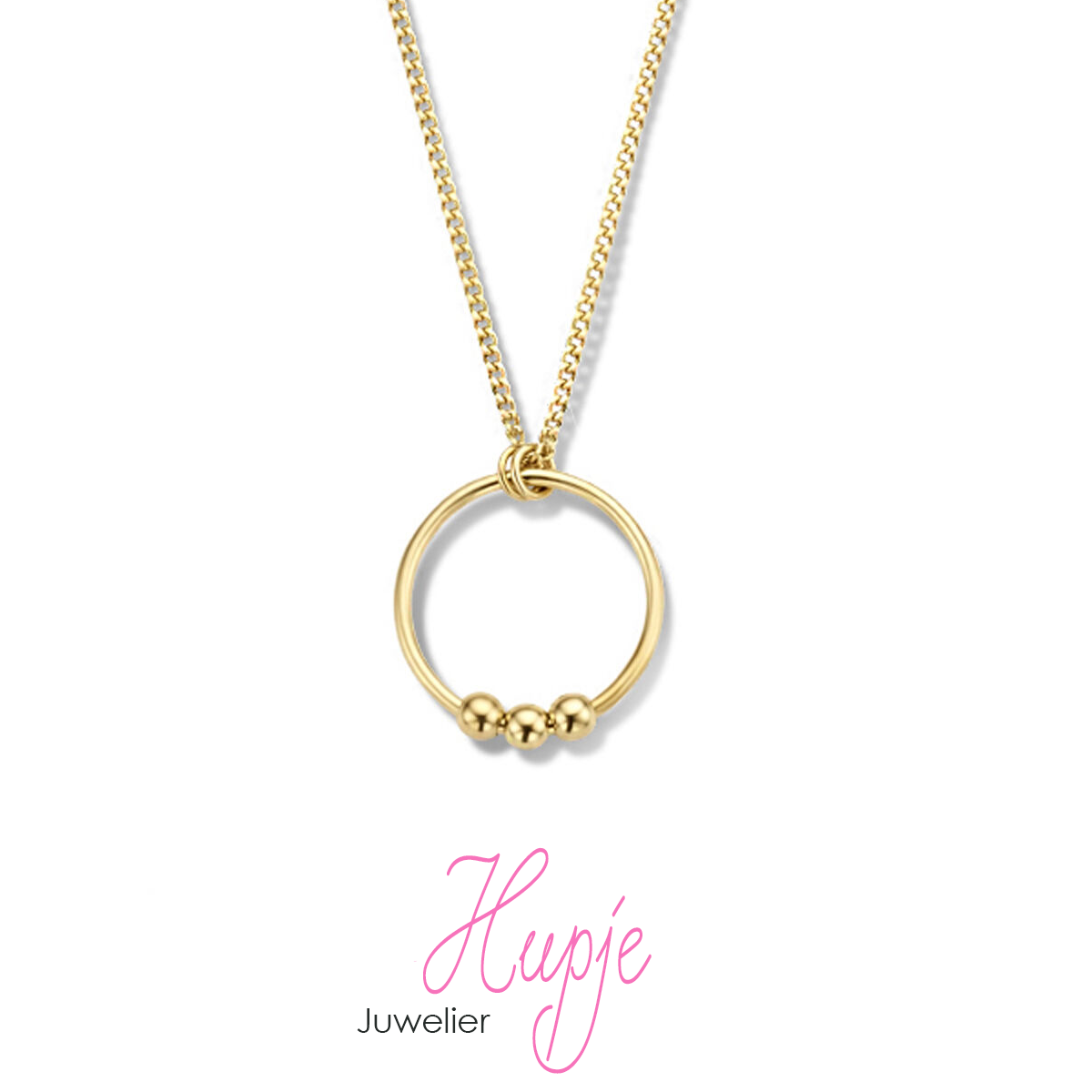 collier rondje goud