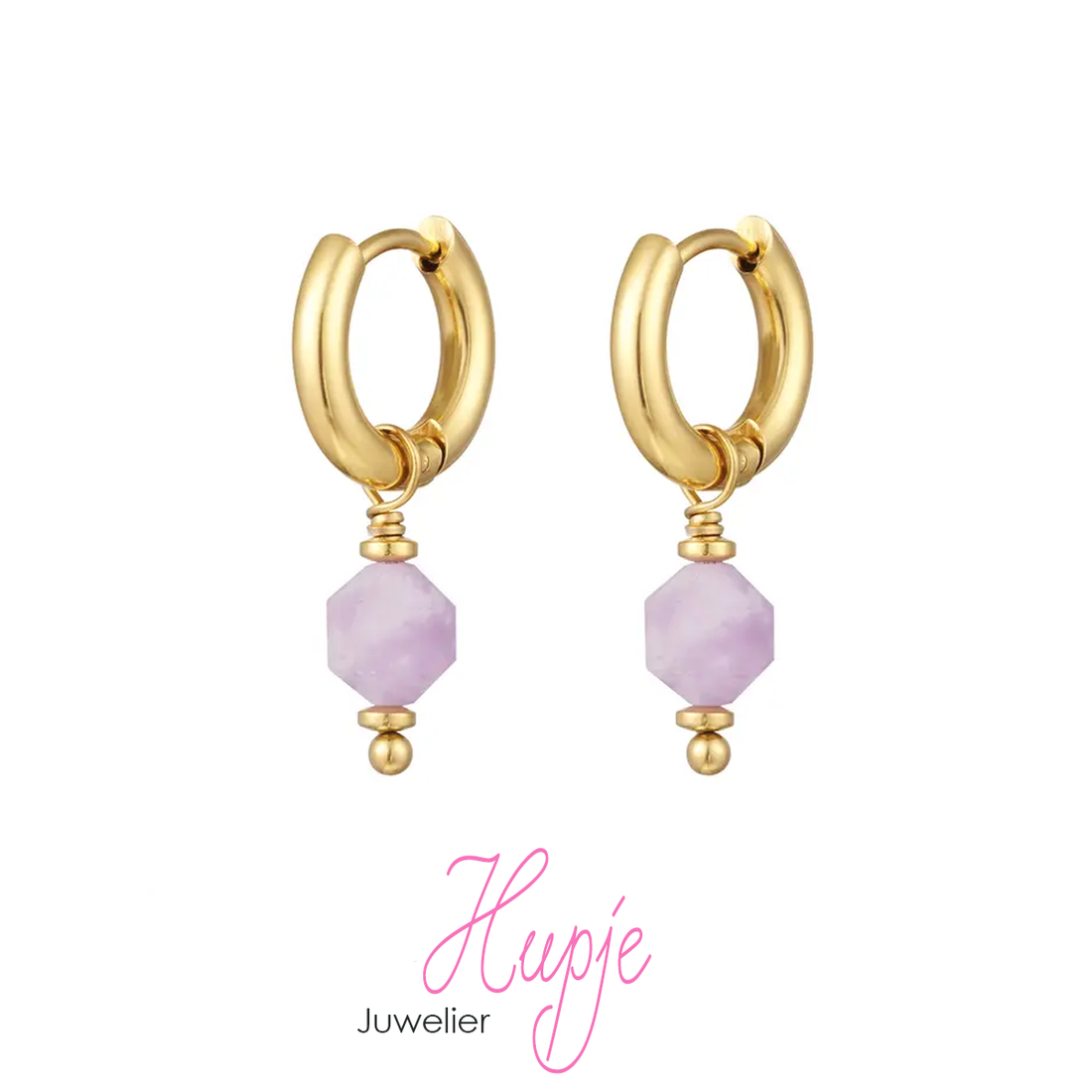 hypoallergene sieraden creolen goud lila