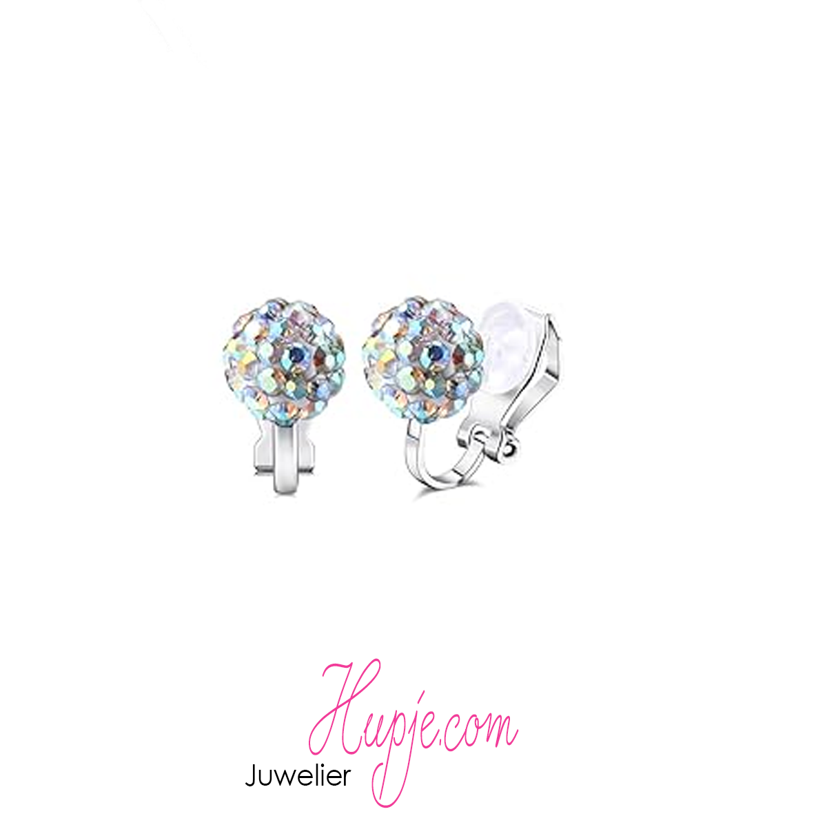 clipoorbellen bolletje gekleurde kristallen