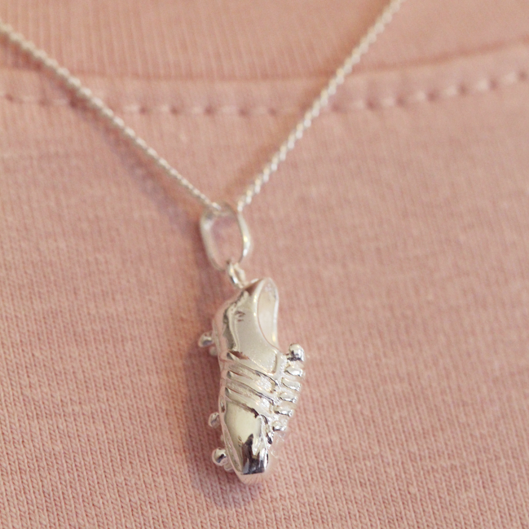 zilveren ketting voetbalschoen