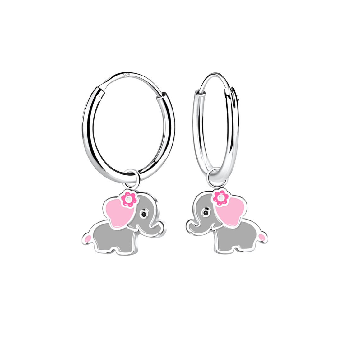 zilveren creolen olifant