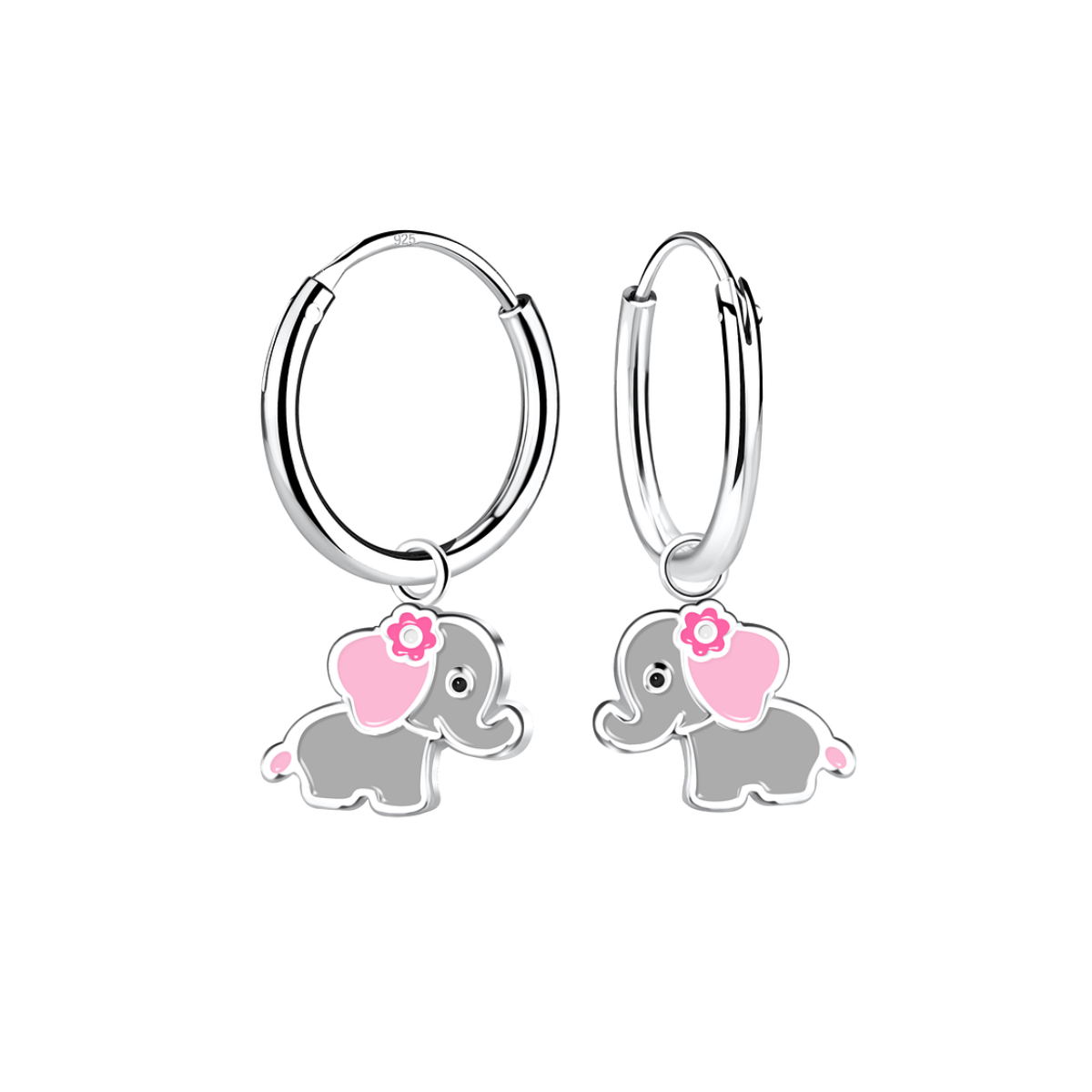 zilveren creolen olifant