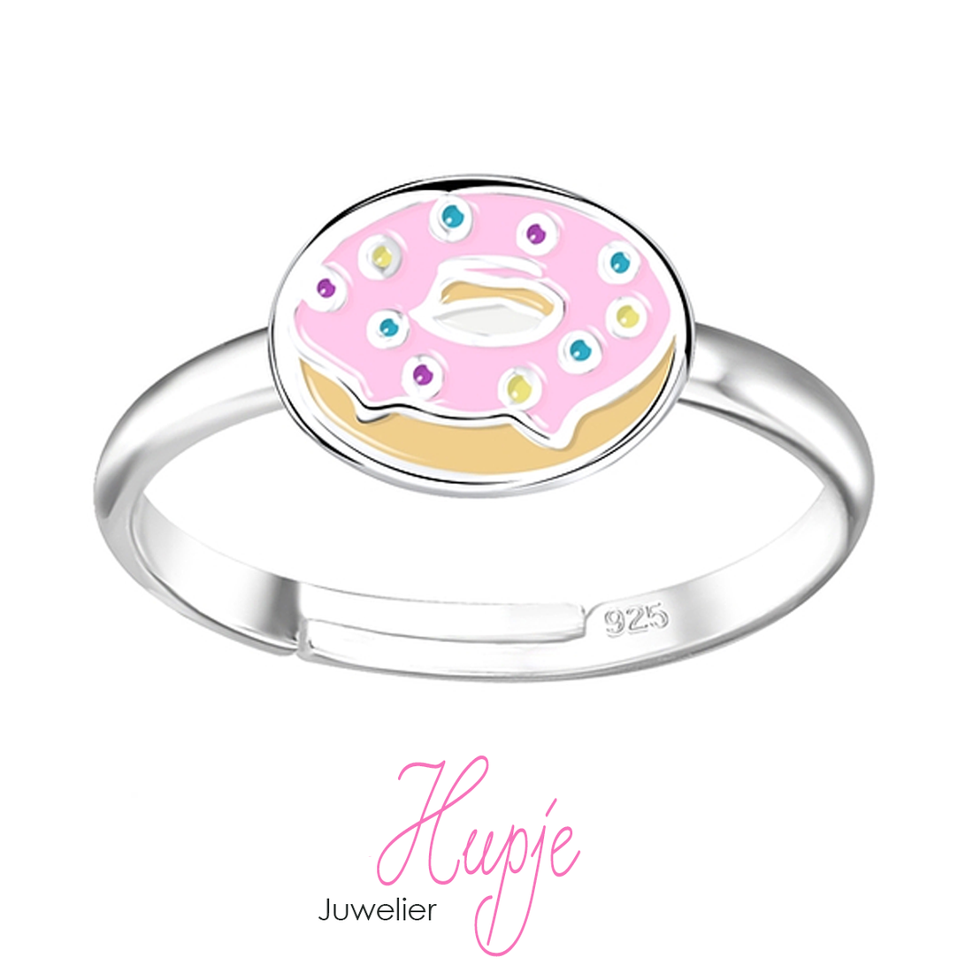 zilveren kinderring donut