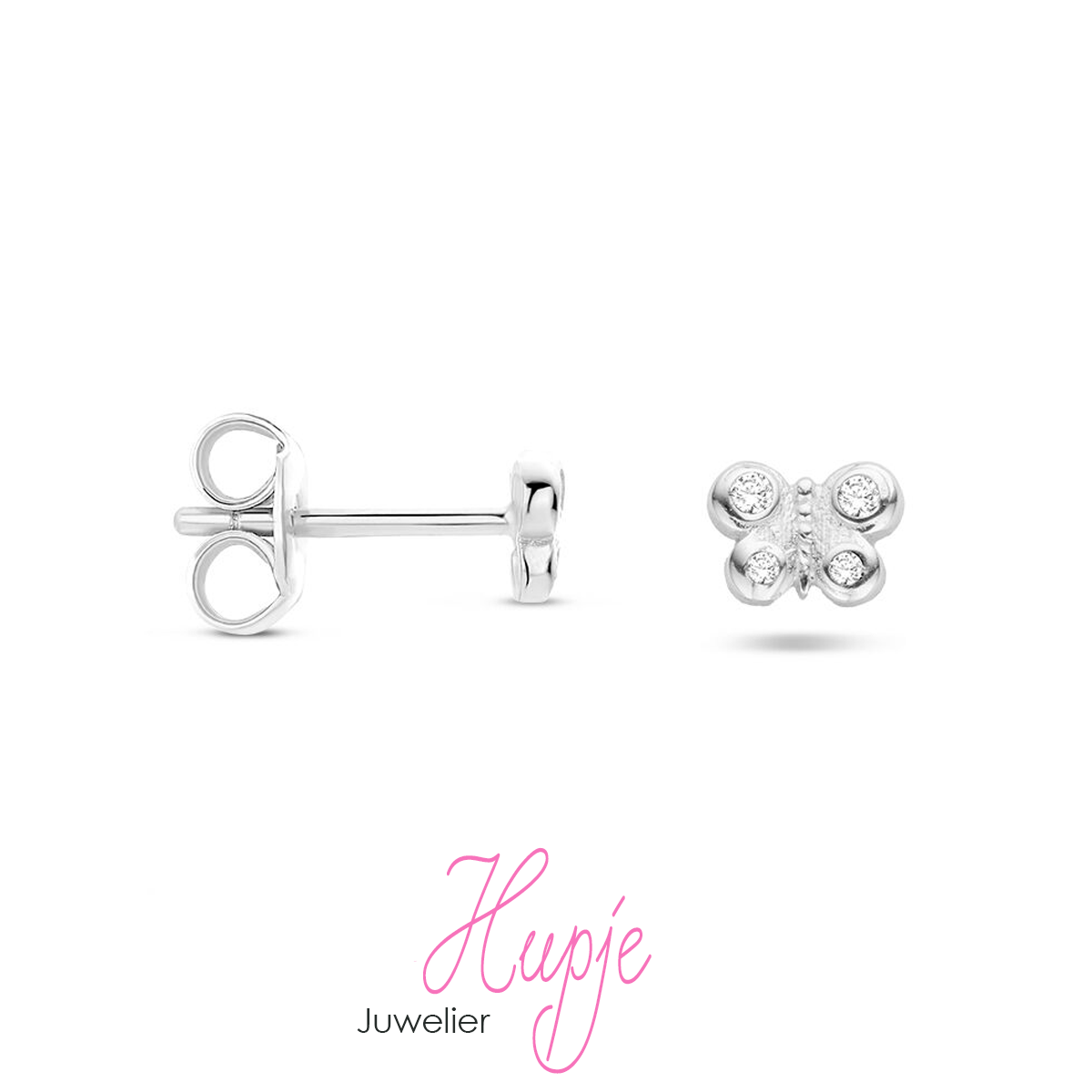 zilveren oorknopjes kleine vlinder