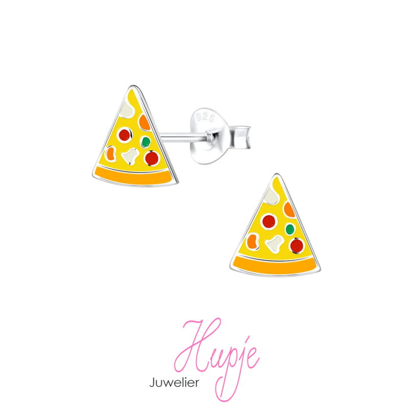 zilveren oorknopjes pizza time!