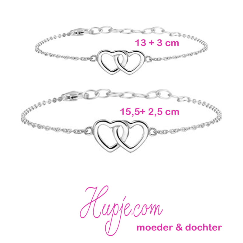 zilveren moeder-dochter armbandjes (2 stuks) FOR ALWAYS & FOREVER