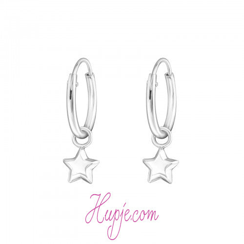 zilveren oorbellen creolen ster