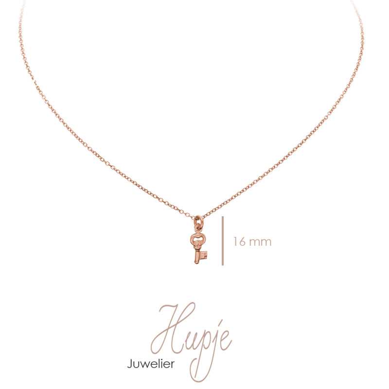 rosegouden symboolcollier sleutel