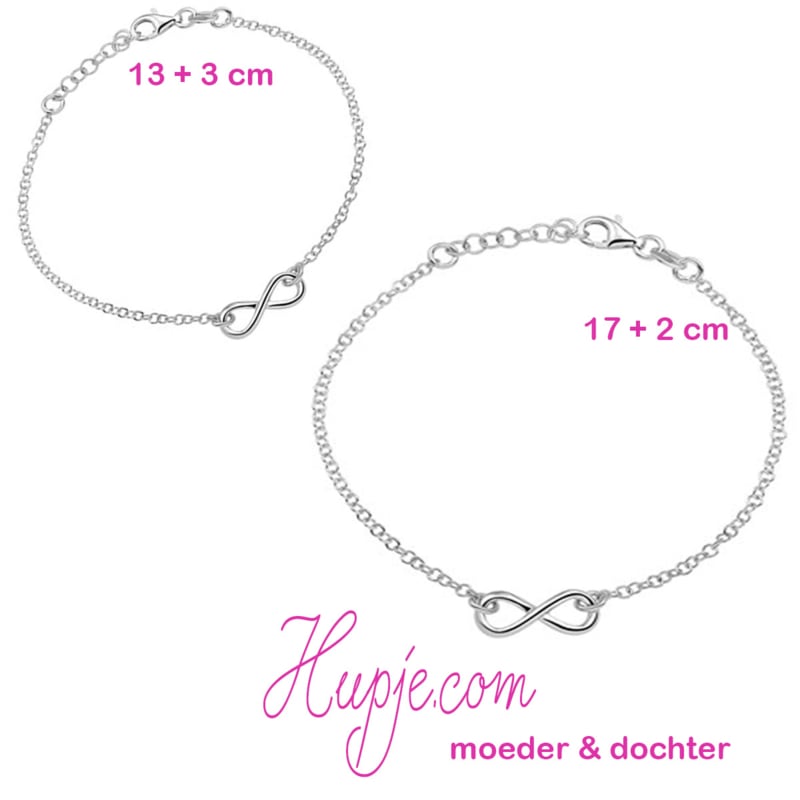 zilveren moeder-dochter armbandjes (2 stuks) INFINITY