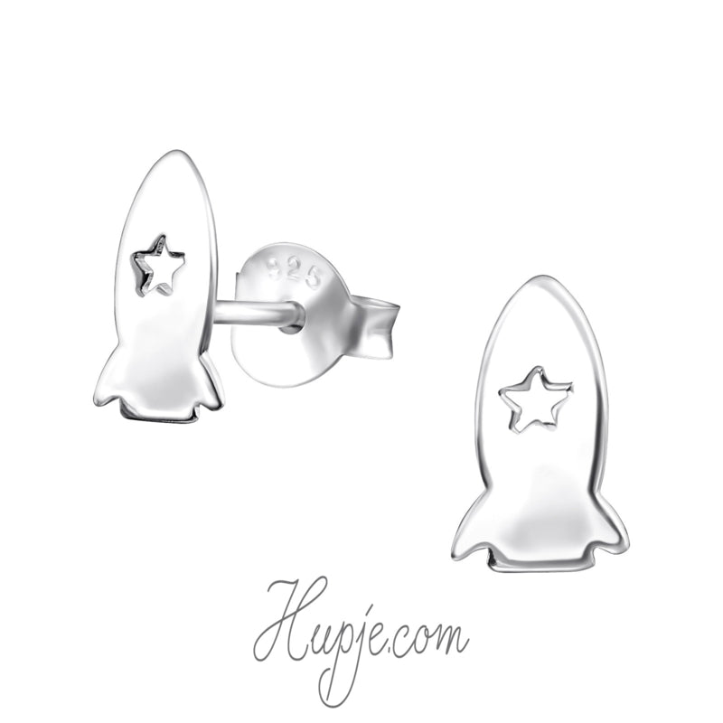 zilveren oorbellen raket