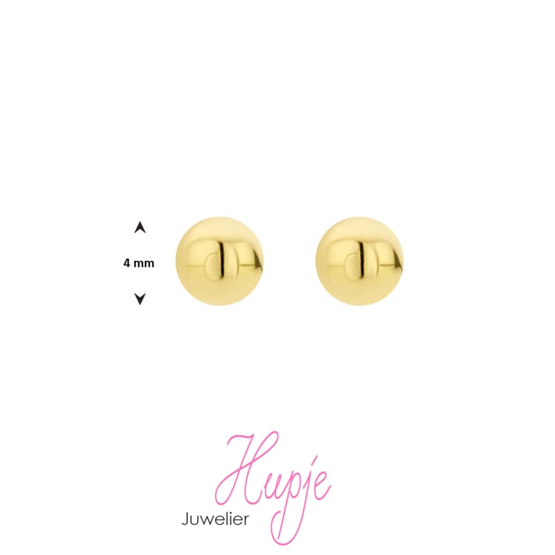 goudgelen oorknopjes bolletje (4 mm)