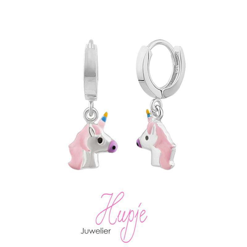 silver hoop earrings unicorn Twinkle (Premium)
