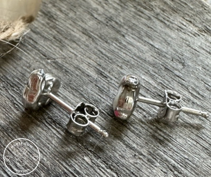 zilveren kinderoorbellen konijn knopjes