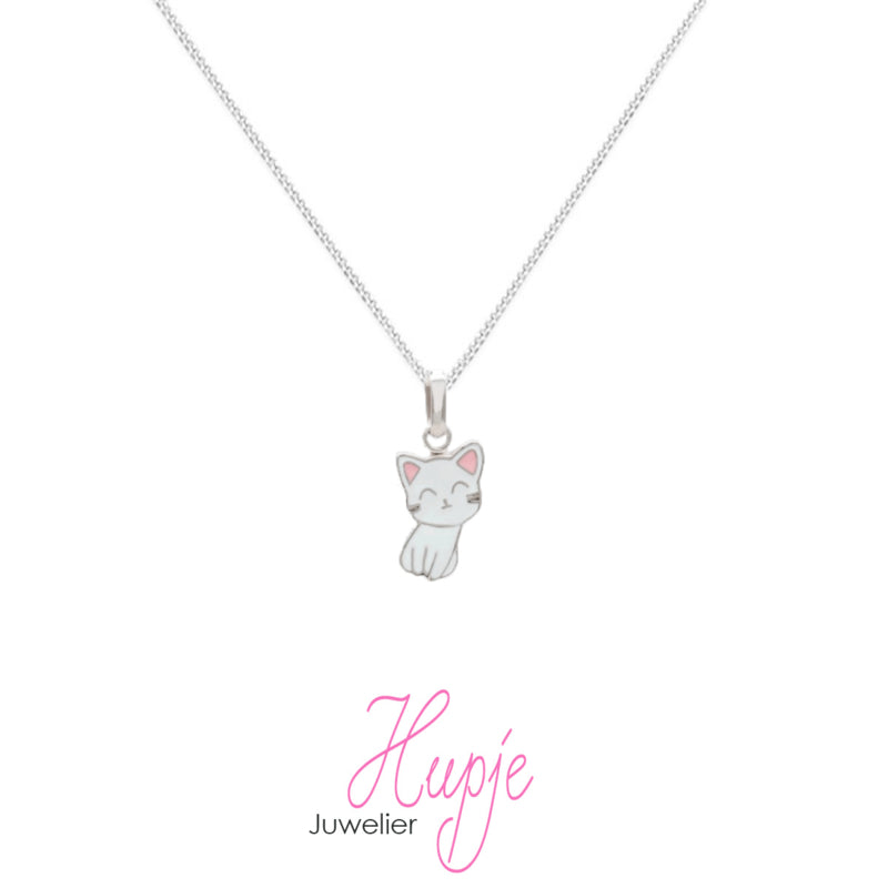 zilveren kinderketting katje