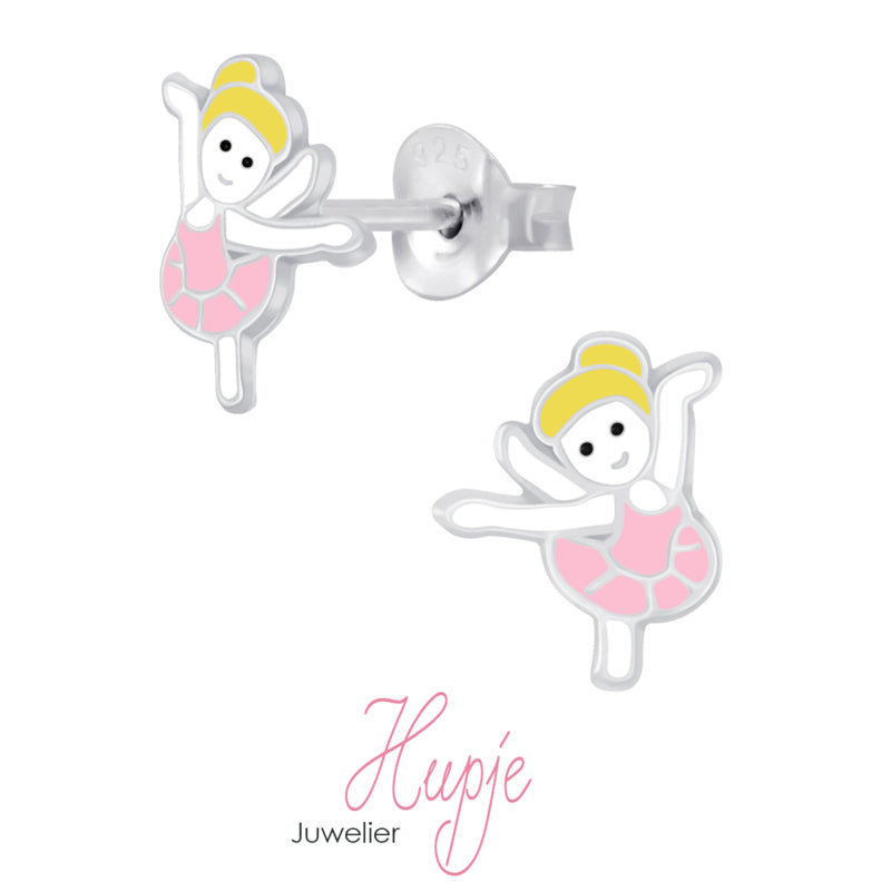 zilveren kinderoorbellen dans ballet meisje blond