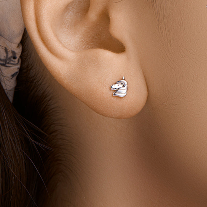 gerhodineerd zilveren kinderoorbellen eenhoorn (Premium)