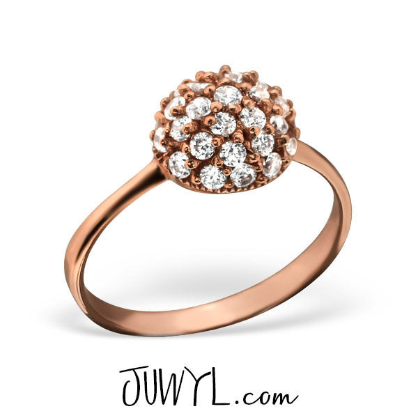 zilveren ring Sparkle rosegoud (ringmaat 18)