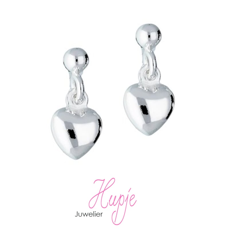 zilveren kinderoorbellen hartje hangers