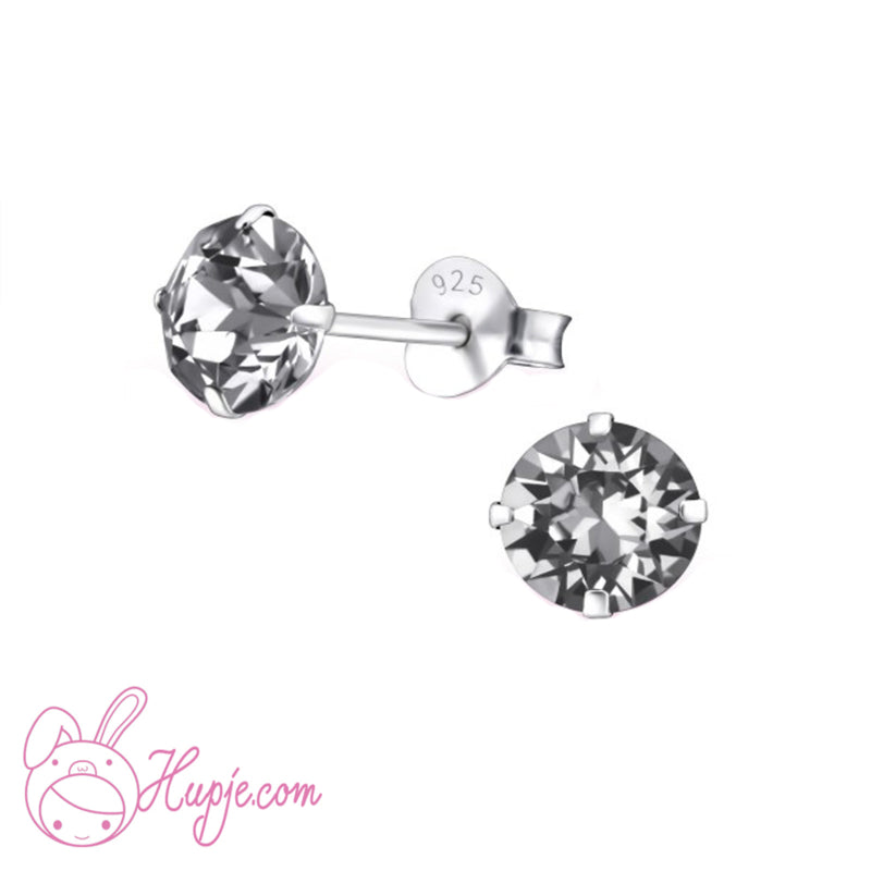 zilveren oorbellen black diamond Swarovski®