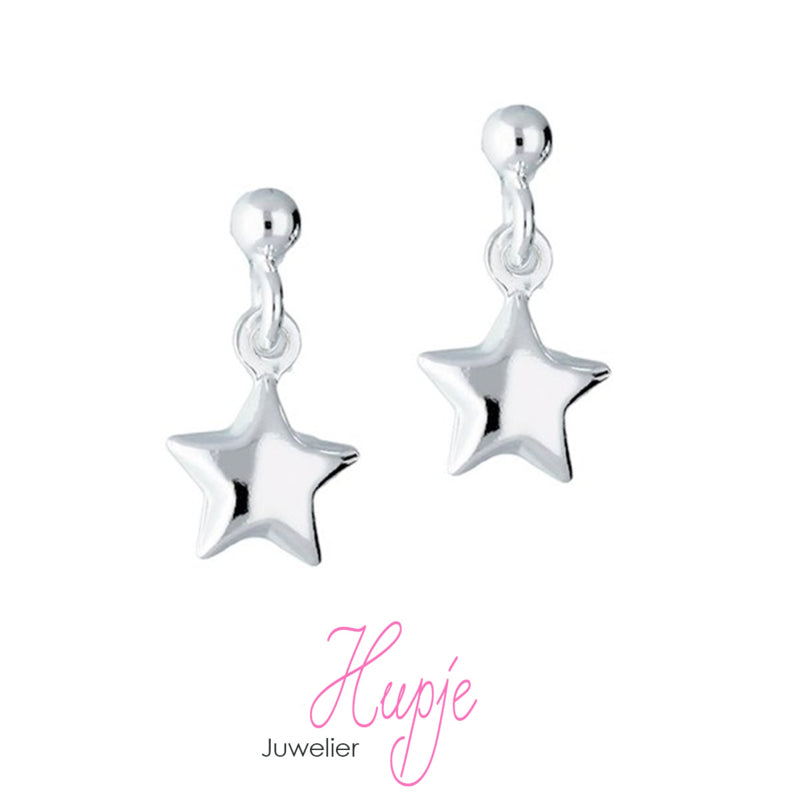 zilveren kinderoorbellen ster hangers