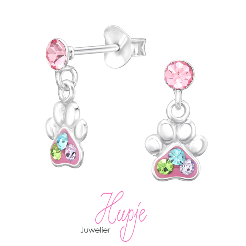 zilveren kinderoorbellen hondenpootjes Fantasia