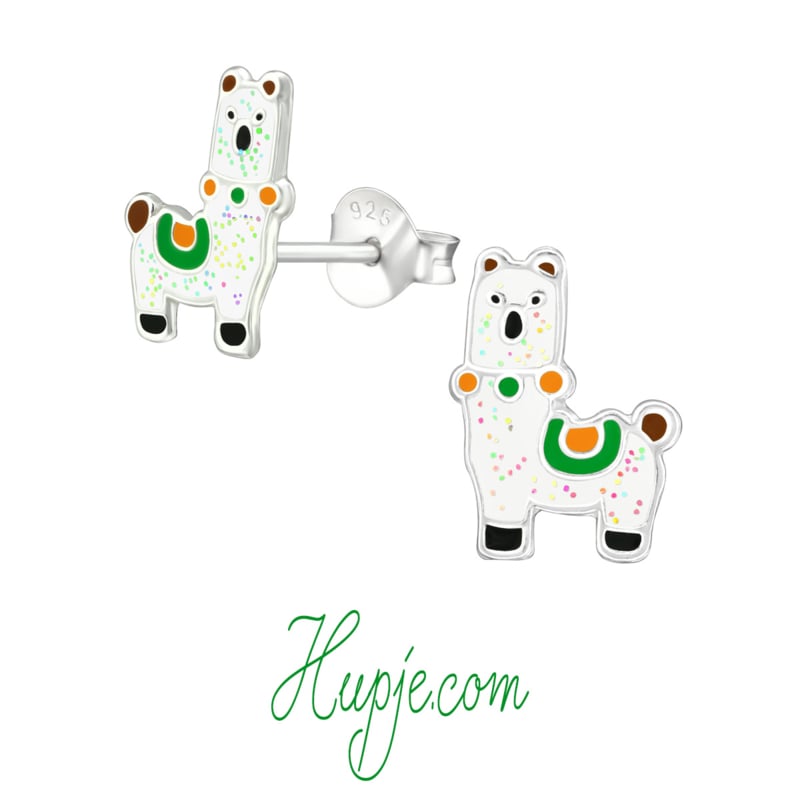 zilveren kinderoorbellen alpaca glitter