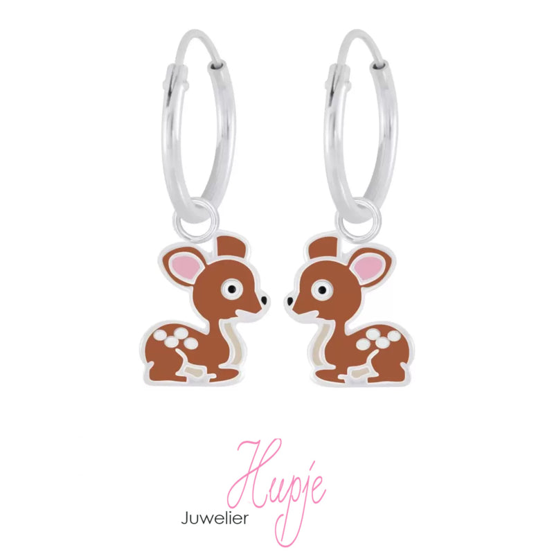 zilveren kinderoorbellen creolen hertje