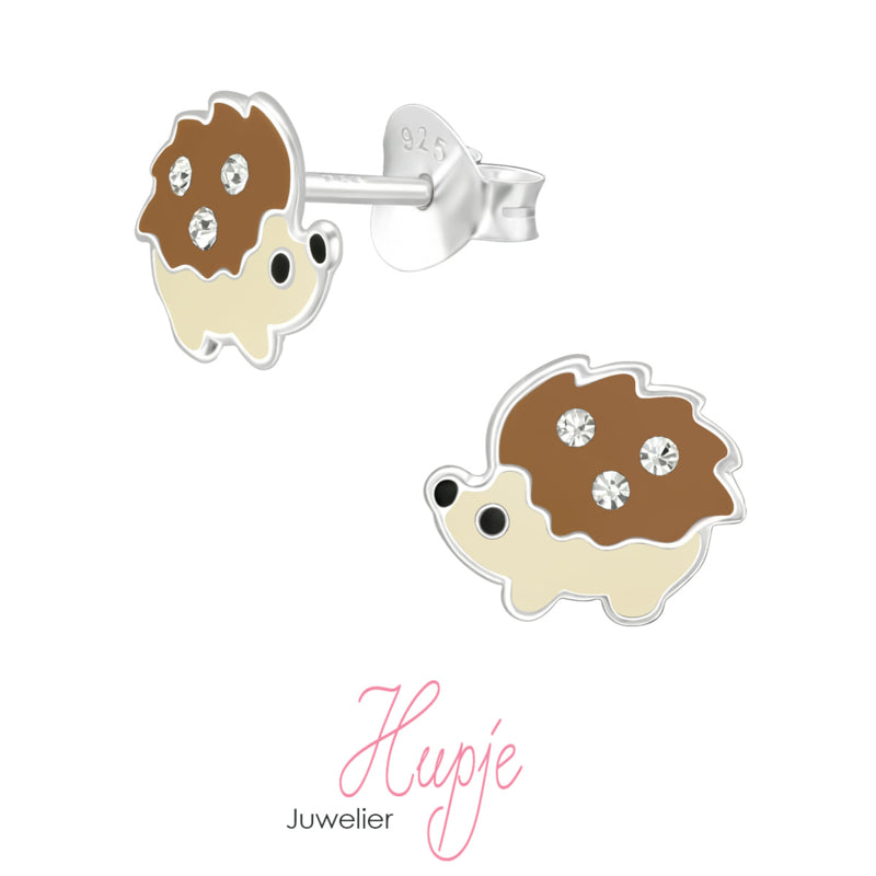 zilveren kinderoorbellen egeltje