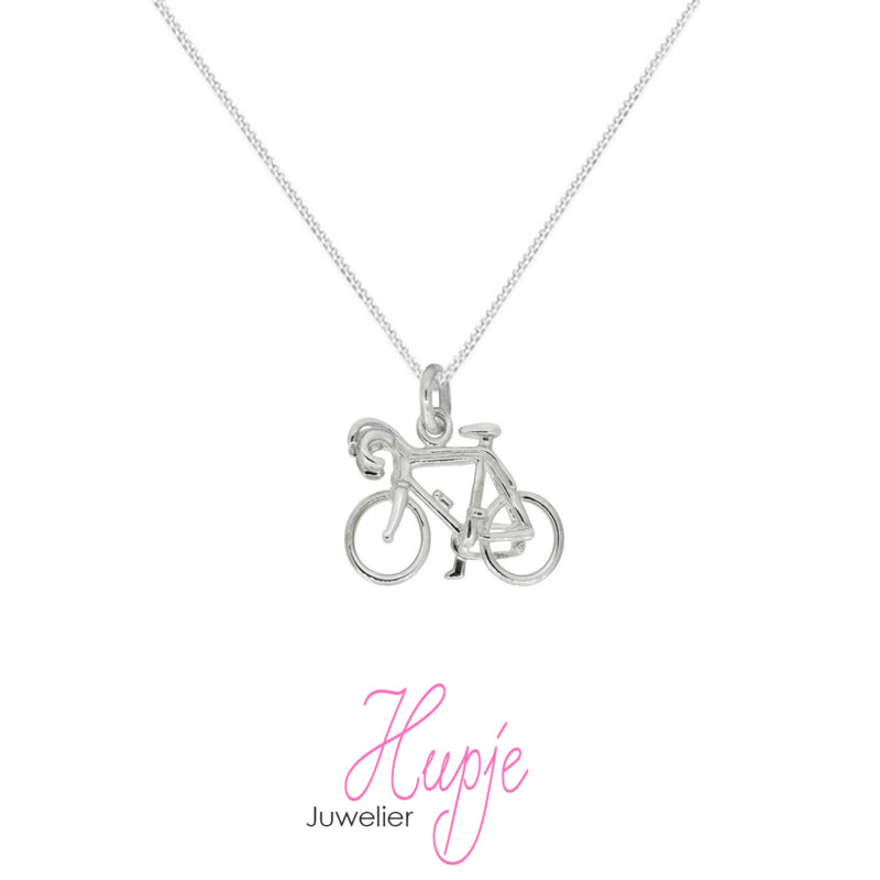 zilveren kinderketting wielrenfiets / racefiets