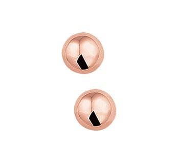 oorbellen chirurgisch staal rosegoud bolletjes 6 mm