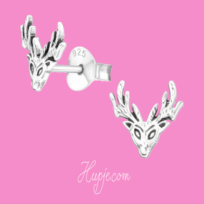 zilveren oorknopjes rendier