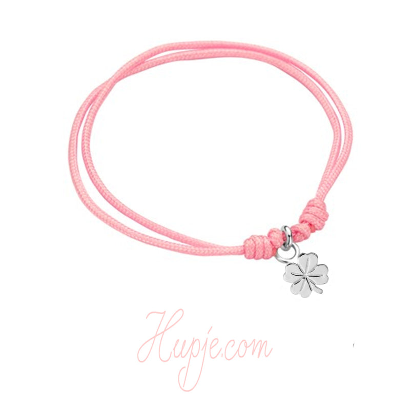 zilveren kinderarmband gerhodineerd zilveren klavertje vier