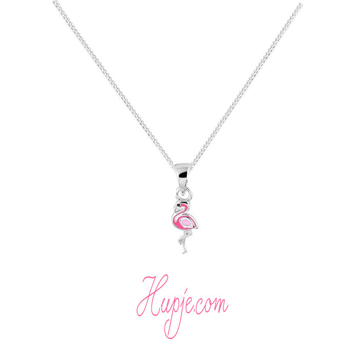 zilveren kinderketting flamingo dream