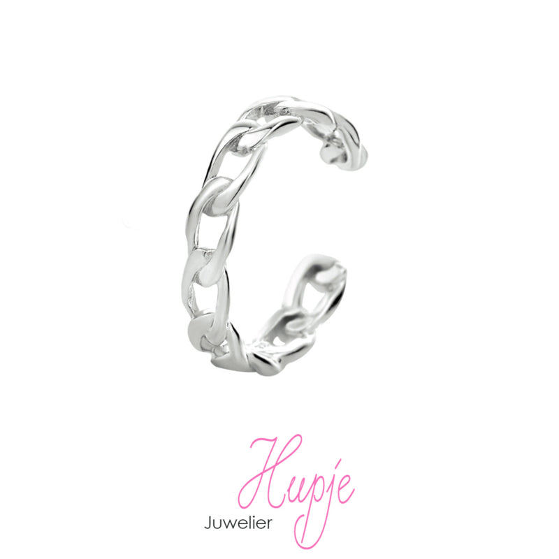 earcuff zilver schakelmotief