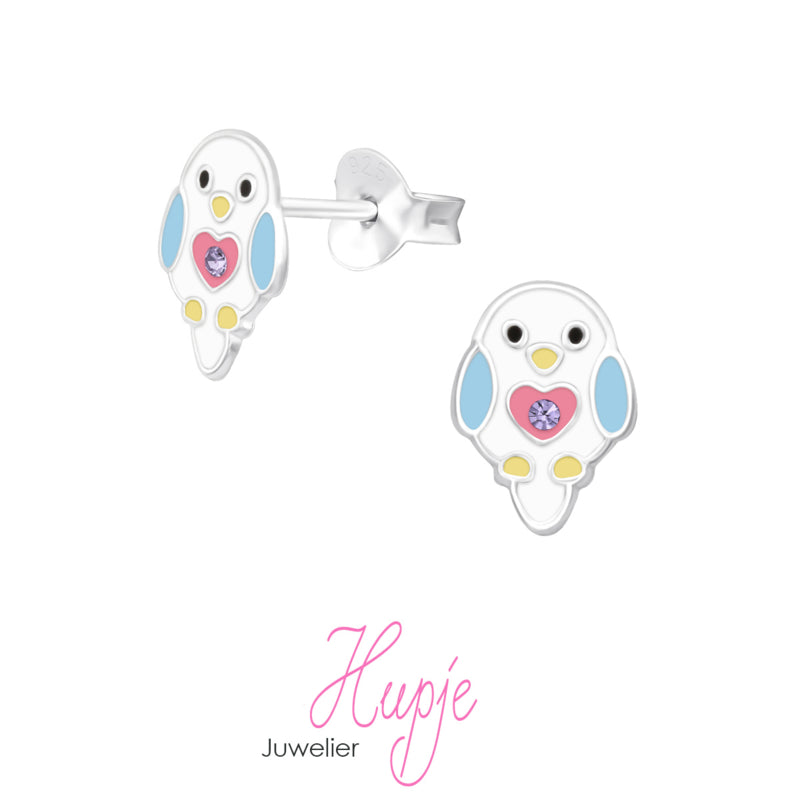 zilveren oorbellen vogel hartjes buikje