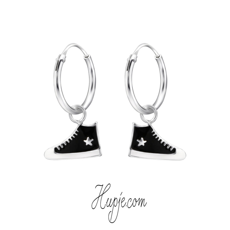 zilveren kinderoorbellen sneaker