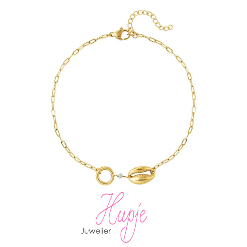 anklet gold shell
