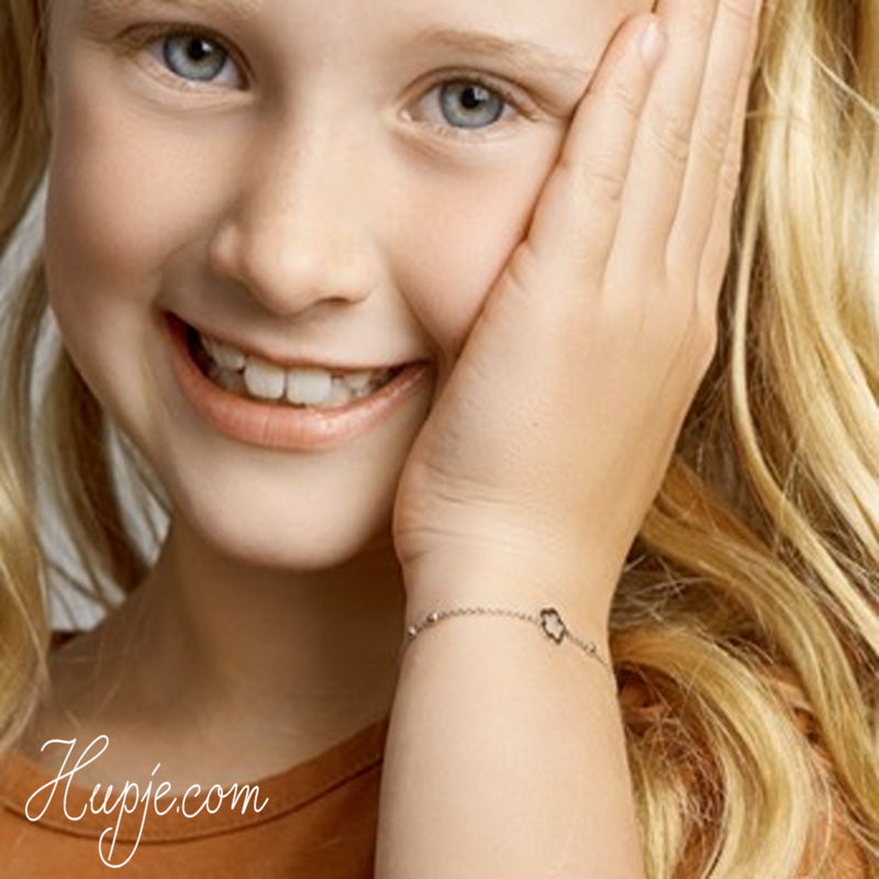 zilveren kinderarmband flower