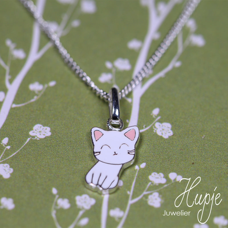 zilveren kinderketting katje