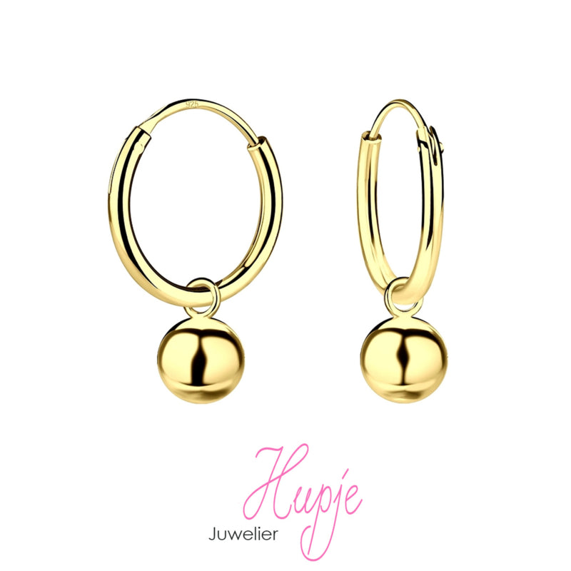 gouden creolen met bolletje