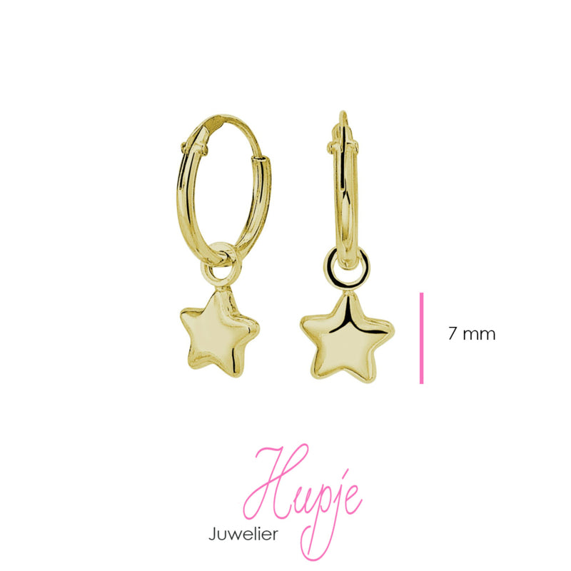 geelgouden creolen met ster