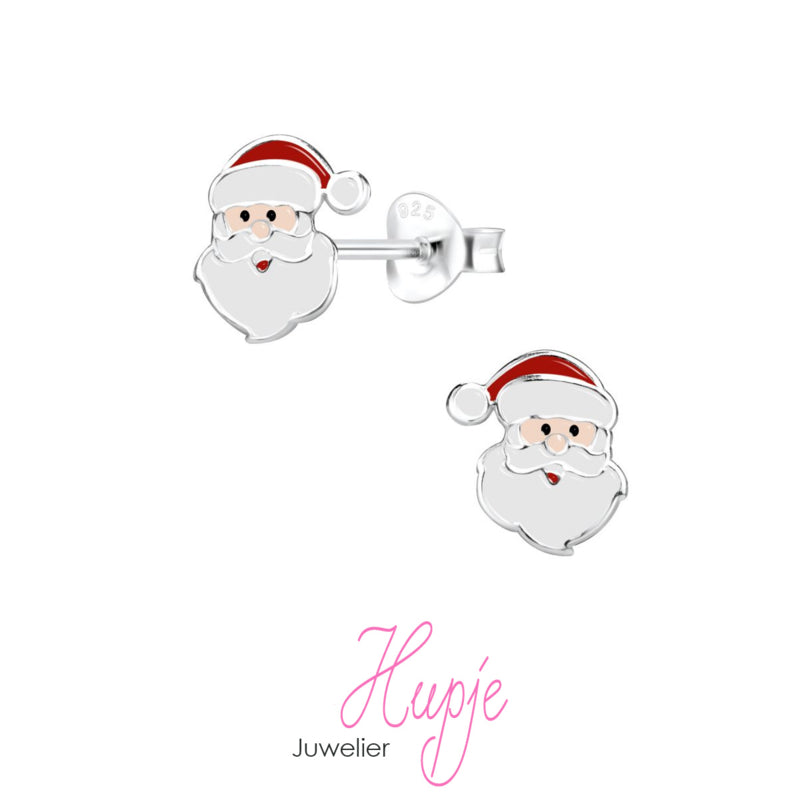 zilveren oorknopjes kerstman