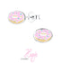 zilveren kinderoorbellen roze donut