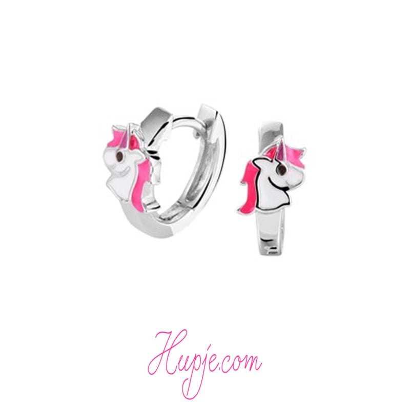 zilveren creolen eenhoorn